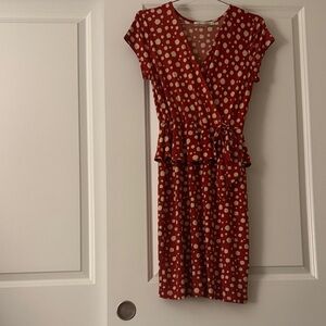 Polka Dot Wrap Dress in Red and White
